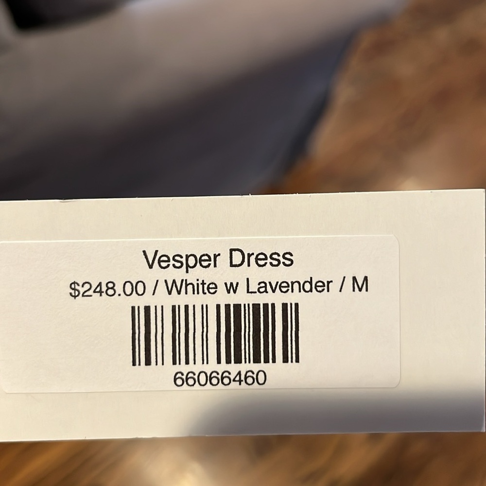 CK Bradley Vesper Dress, Size M, White w/ Lavender - Picture 7 of 7